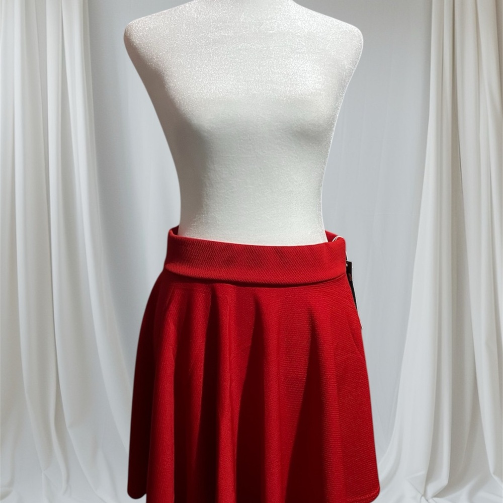 Urban Red Pleated Skirt